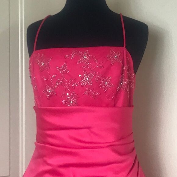 $150= 75 City  Triangles Pink Prom Maxi Junior Dresses Size 9 (90s Y2K) - Picture 6 of 16